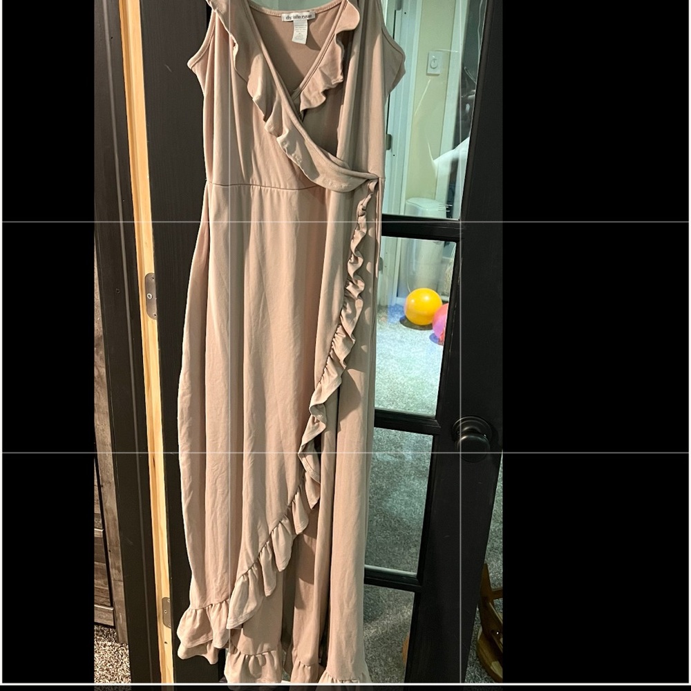 Charlotte Russe Ruffled faux wrap maxi dress XL